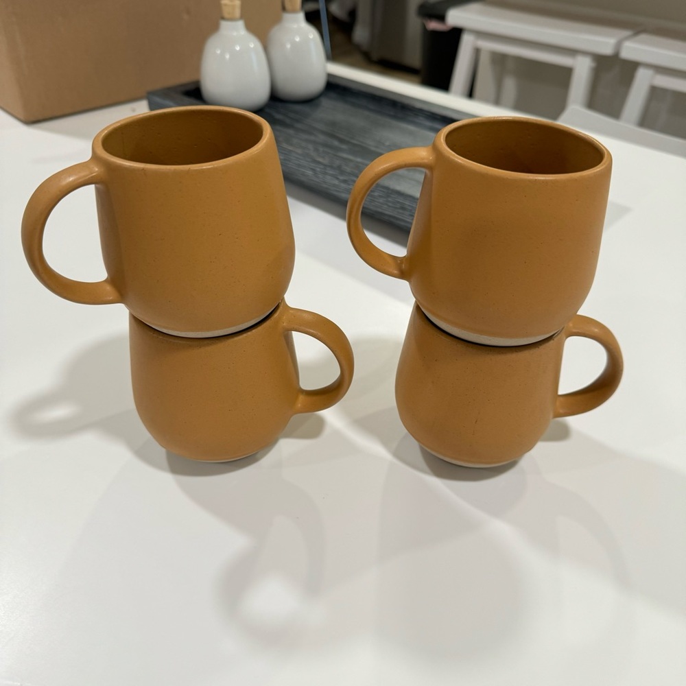 Anthropologie Hayes Mugs in Ginger - set of 4